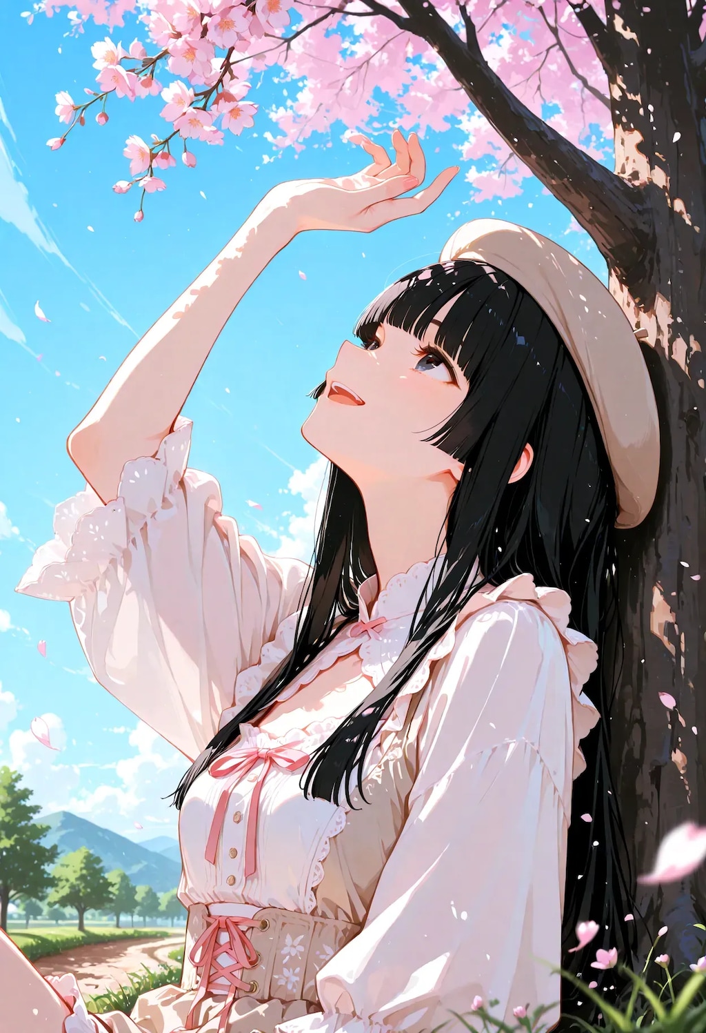 見上げれば満開の桜