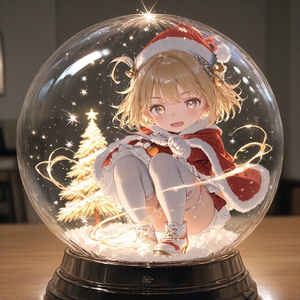 Snowdome Santa Girl | の人気AIイラスト・グラビア