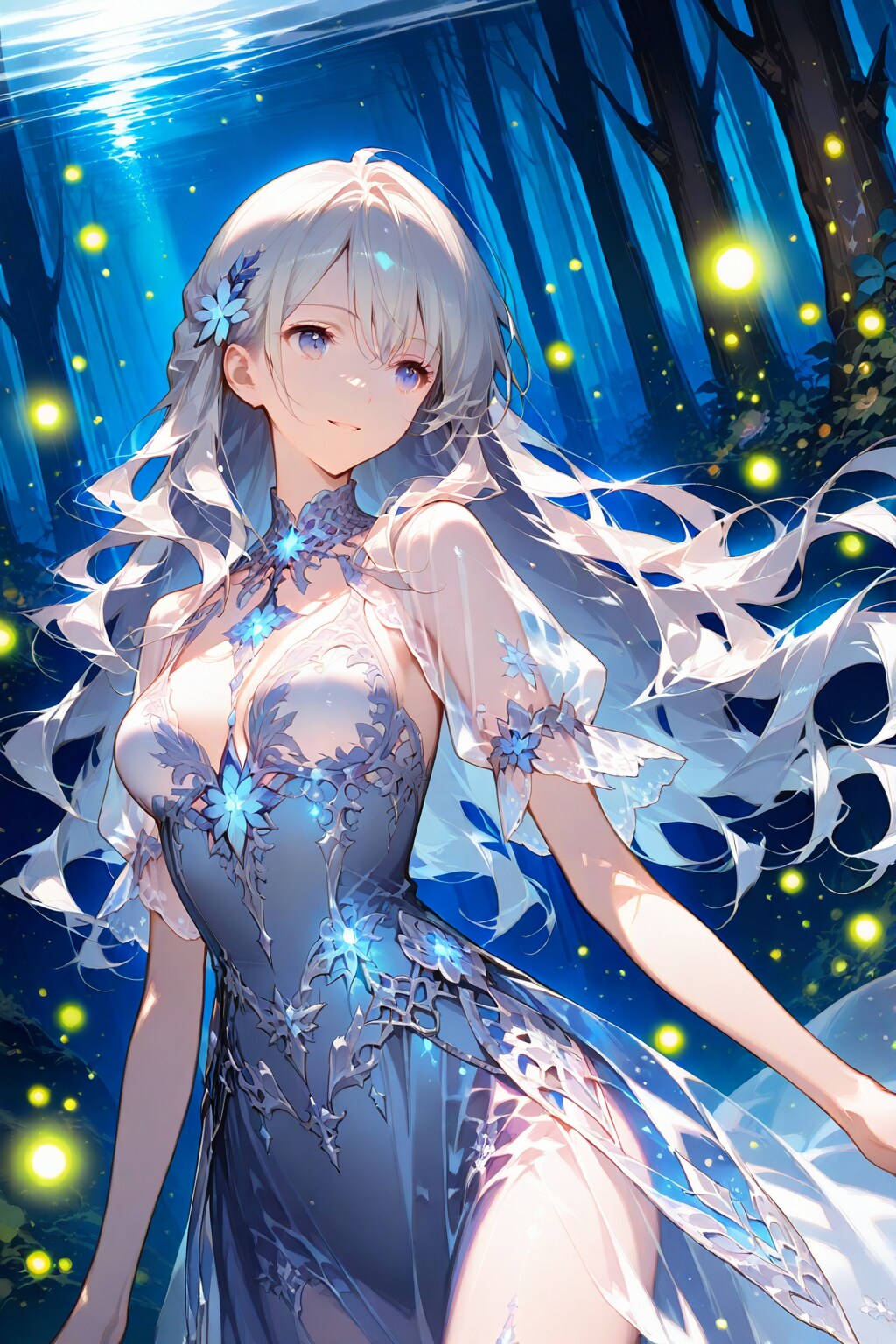 蛍と漂う夏の森で | の人気AIイラスト・グラビア