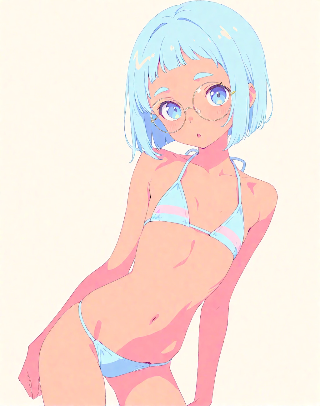 水色日焼けめがねちゃん