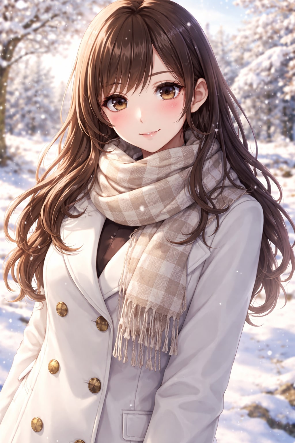 雪景色と女性