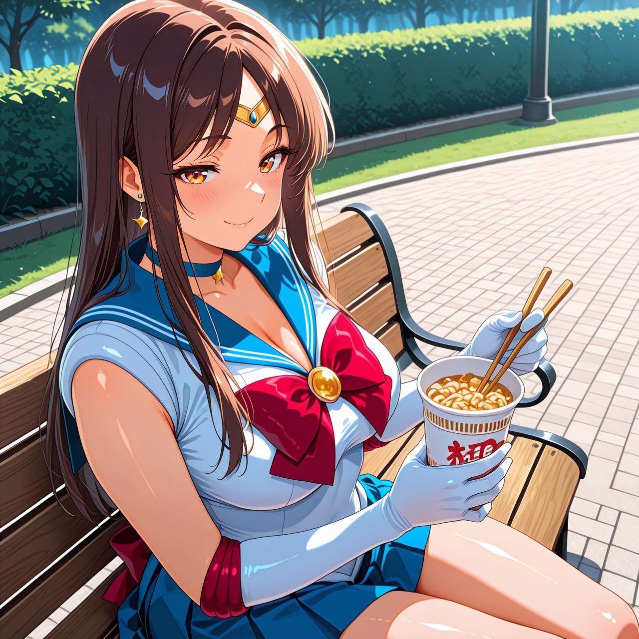 何もひねりがないセーラー戦士コスプレとカップヌードルですが | の人気AIイラスト・グラビア
