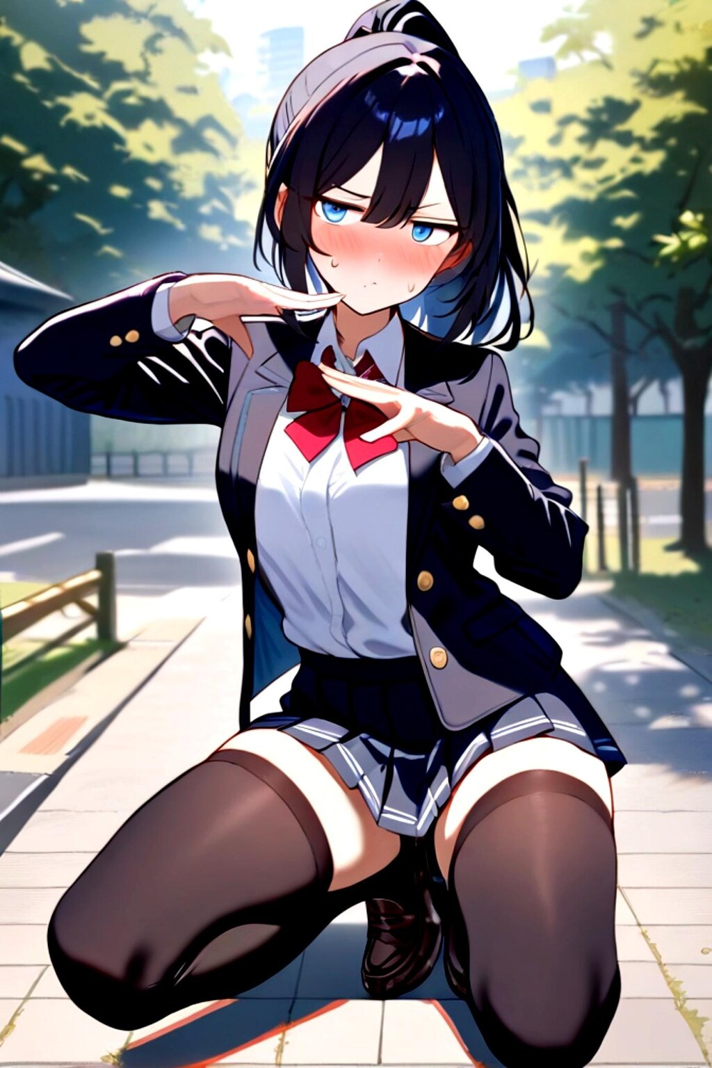 制服の黒髪ちゃん