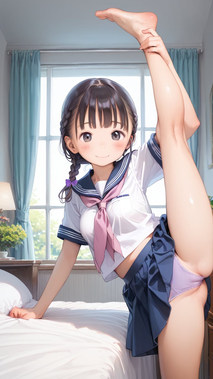 【サンプル】セーラー服〇リJ〇ちゃんたちがI字バランスでパンチラ（6枚）