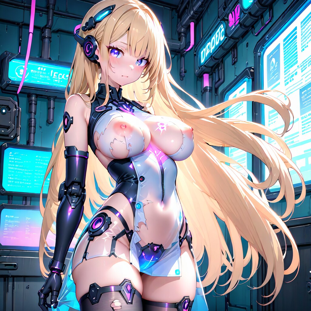 制御室のアンドロイドガール