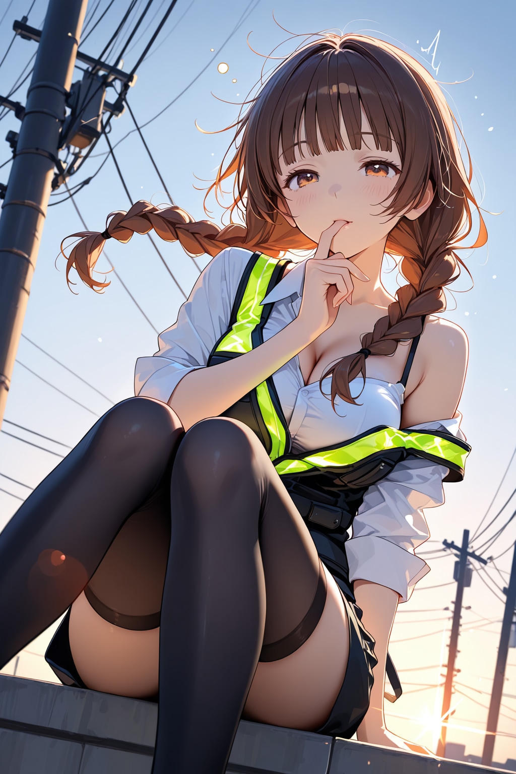 疲れたぁ♡　電気技師のお姉さん | の人気AIイラスト・グラビア