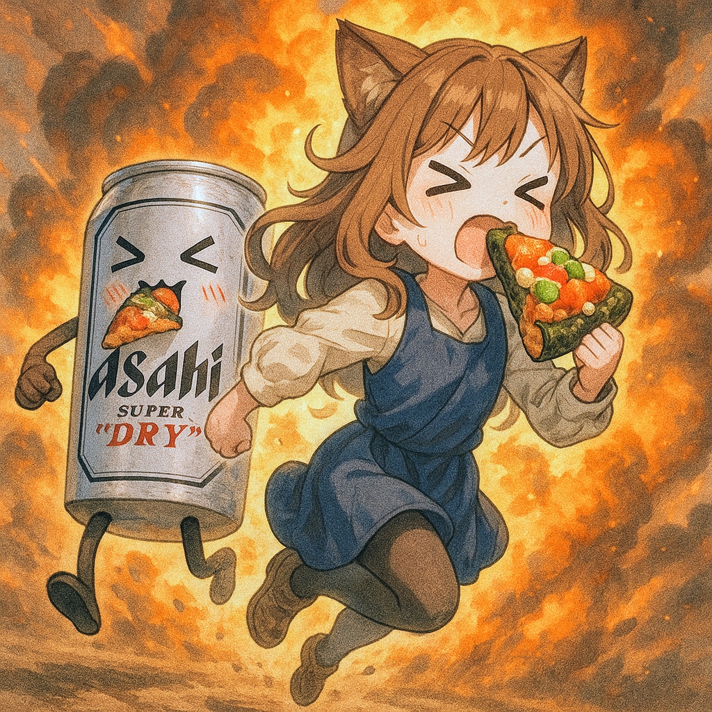 寿司おピッツァを食べる小さな女の子