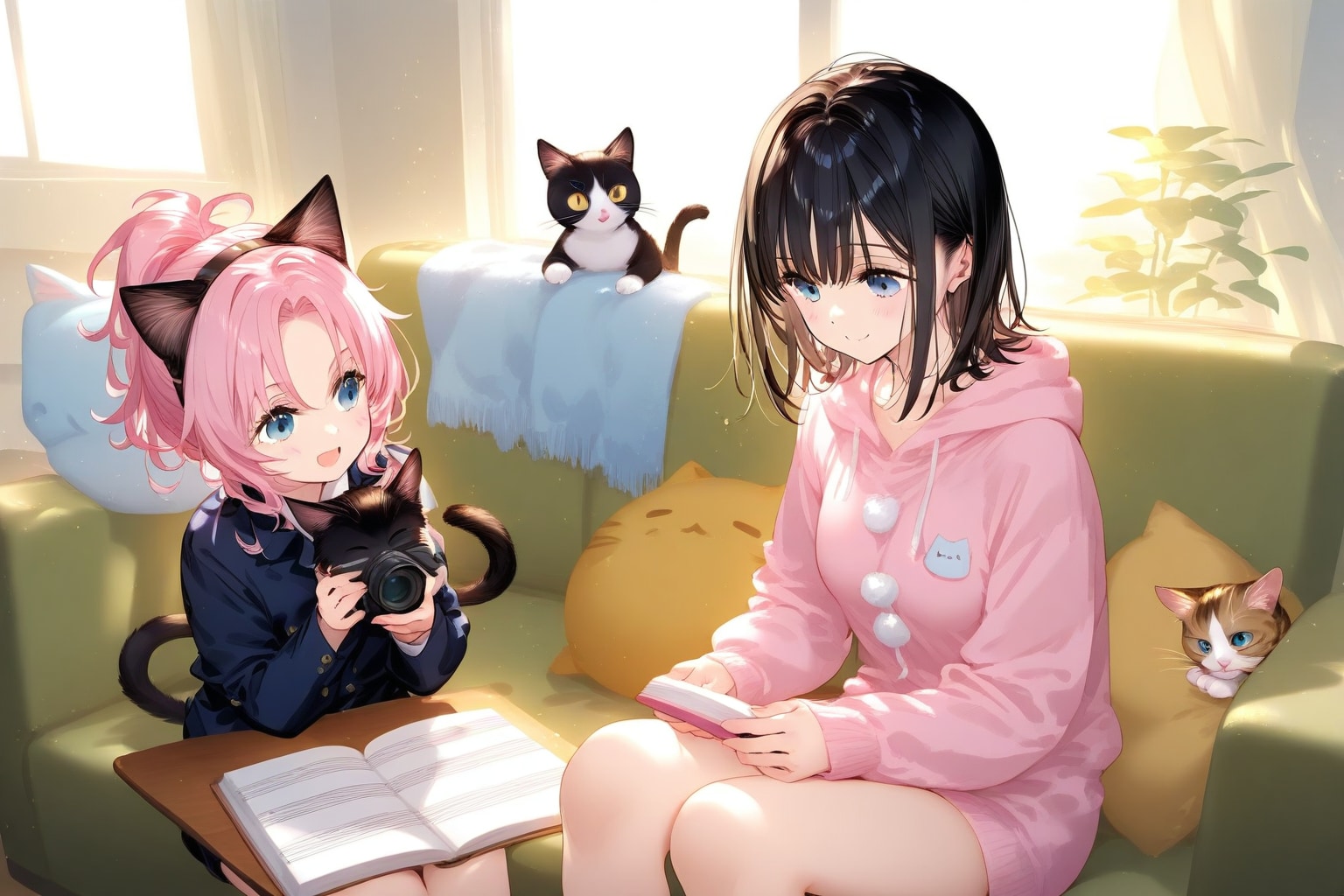 ネコ耳少女の一家 | の人気AIイラスト・グラビア