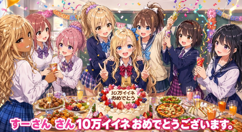 すーさん さん10万イイネ🎊おめでとうございます🎉
