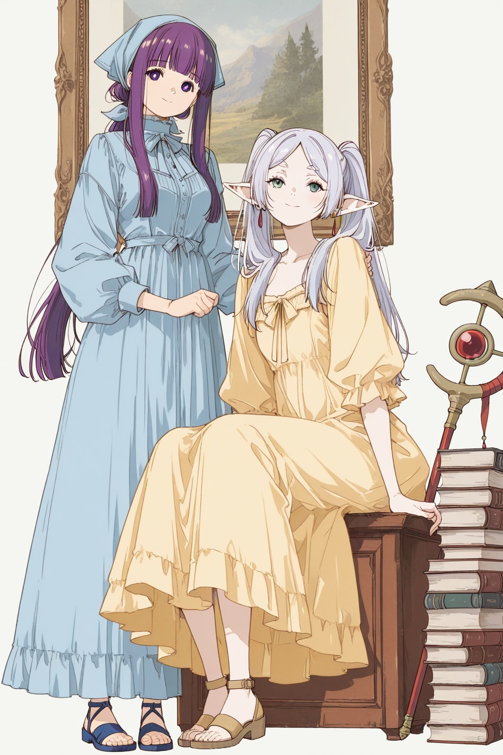 名画風フリーレンとフェルン