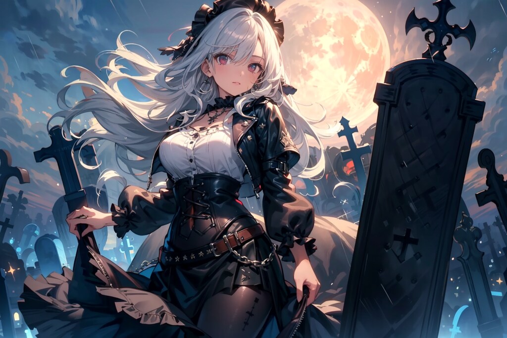 それっぽい不吉さを出すためにお墓をいい感じに斜めにする係の子