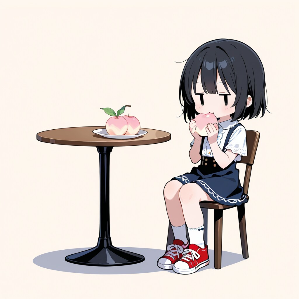 桃を食べる（福島産）