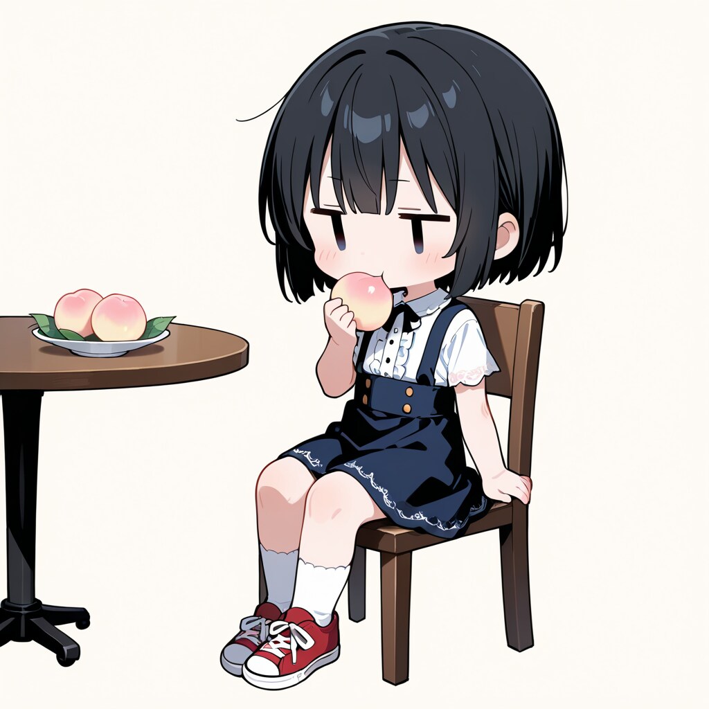 桃を食べる（福島産）