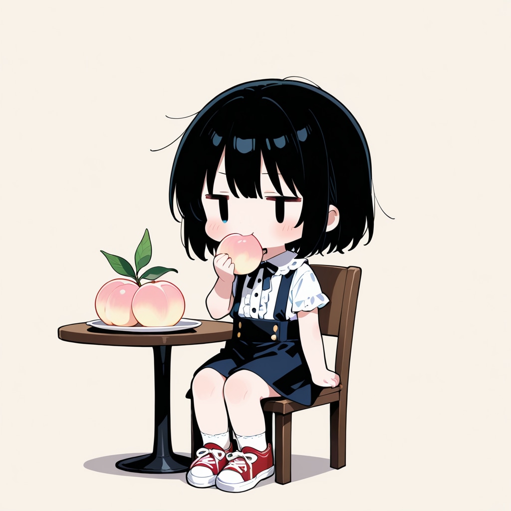 桃を食べる（福島産）