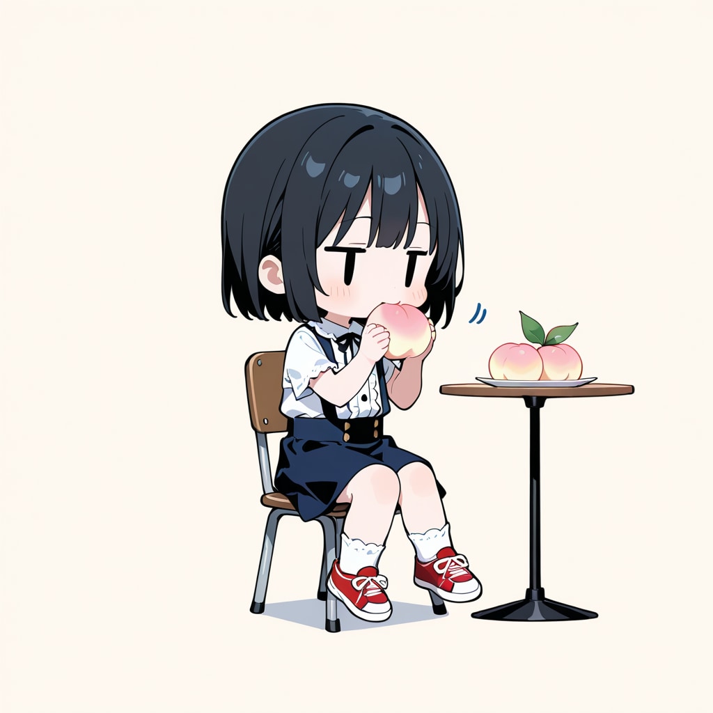 桃を食べる（福島産）