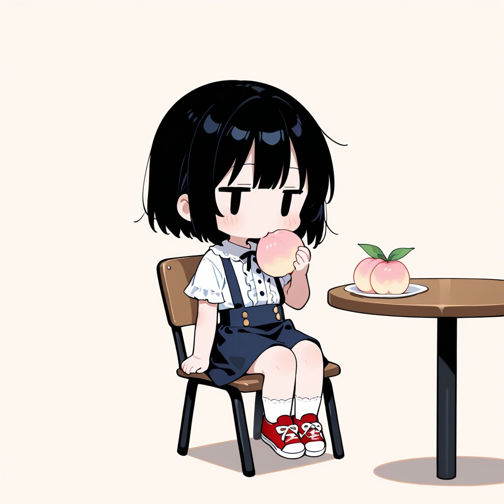 桃を食べる（福島産）