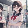 雨に濡れし三つ編み眼鏡娘#１ 2枚目
