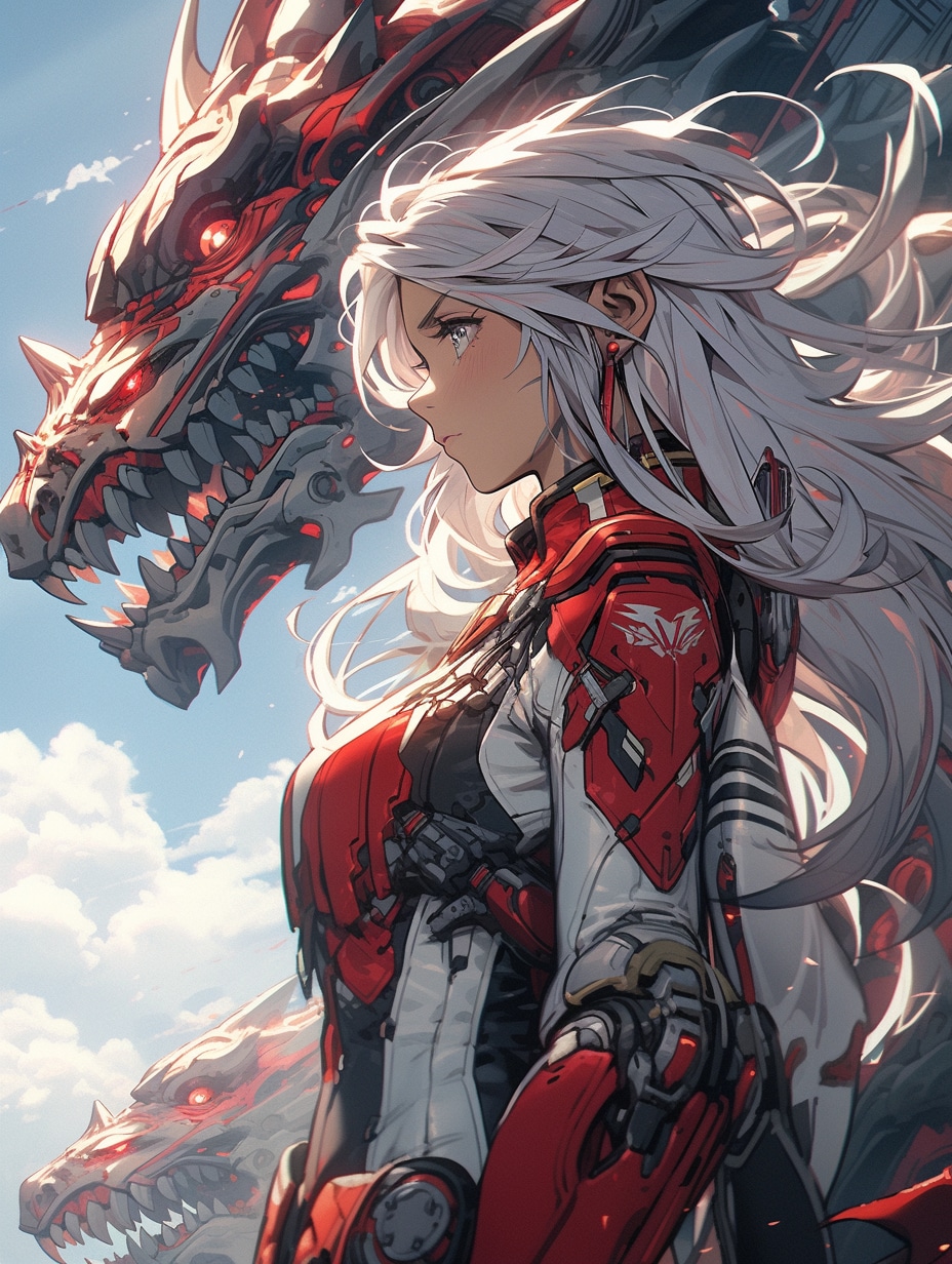 メカドラゴンと女の子 Mecha Dragon and Girl | の人気AIイラスト・グラビア