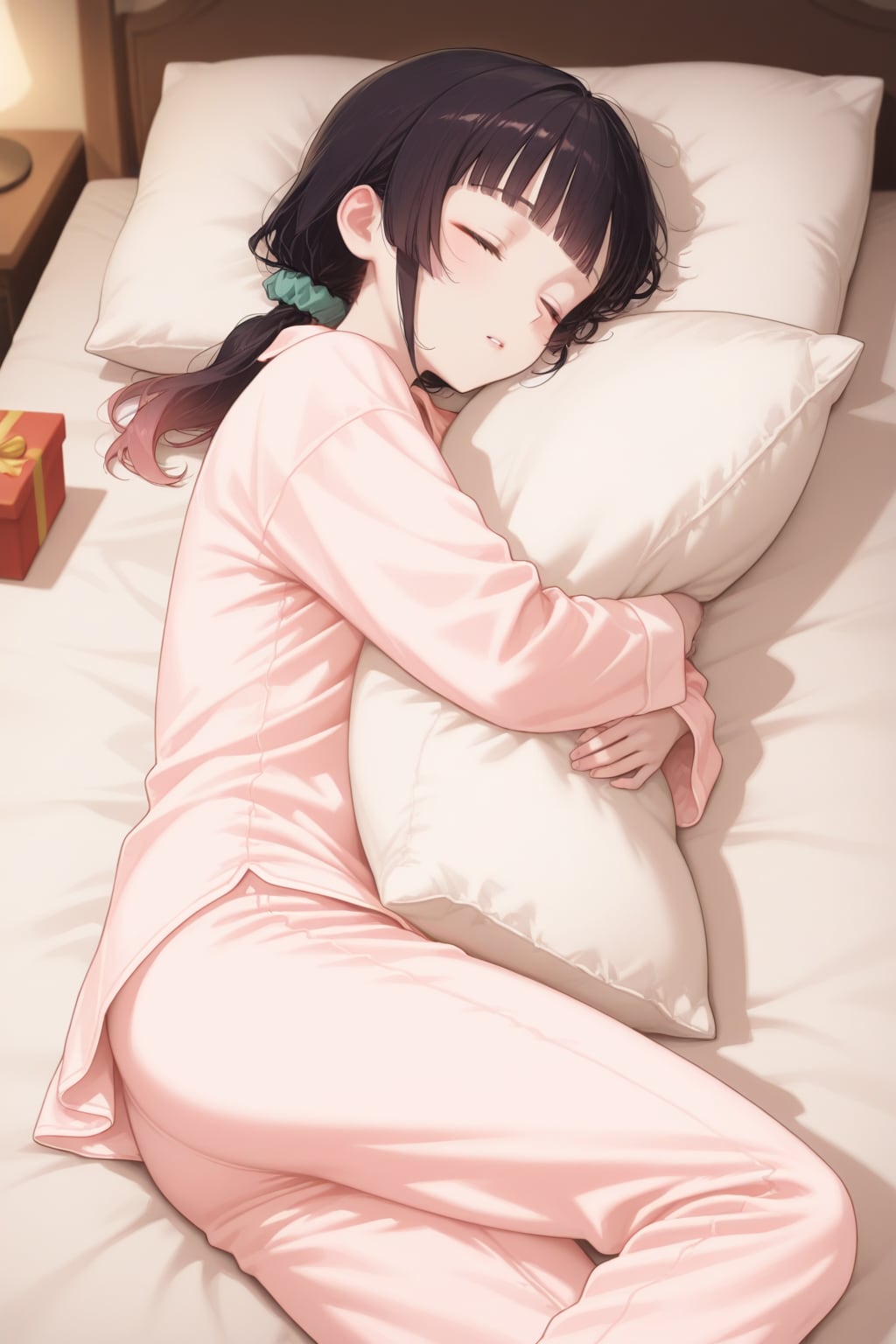 寝姿だが布団は？