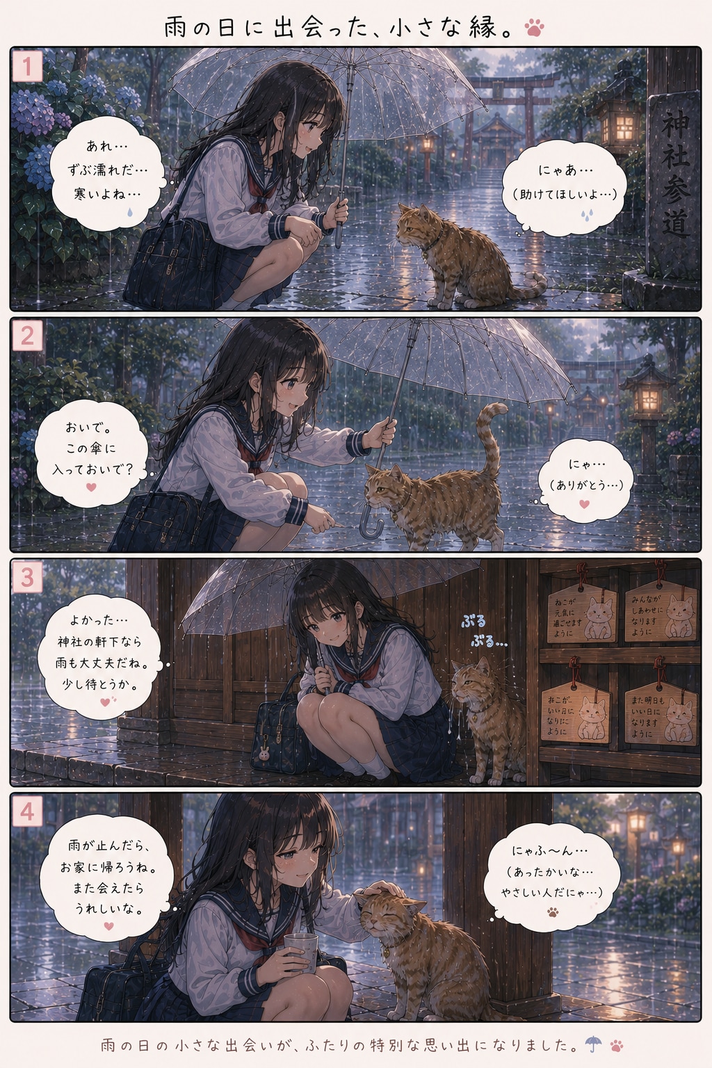 三毛猫と少女(ChatGPT)