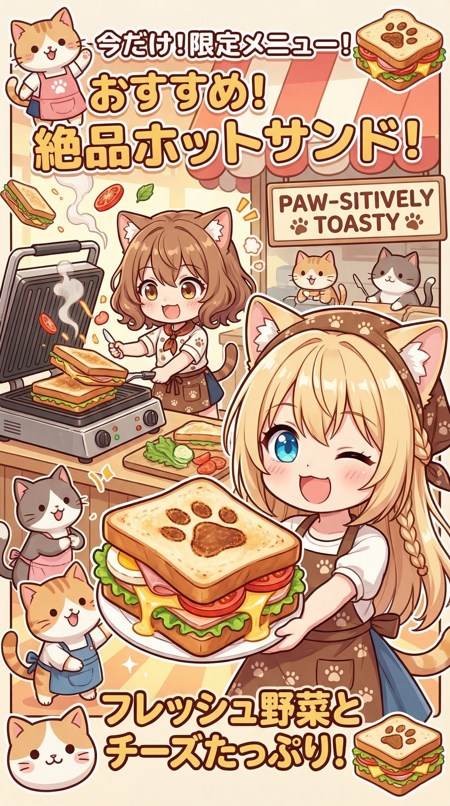 おすすめ！絶品ホットサンド！ | の人気AIイラスト・グラビア