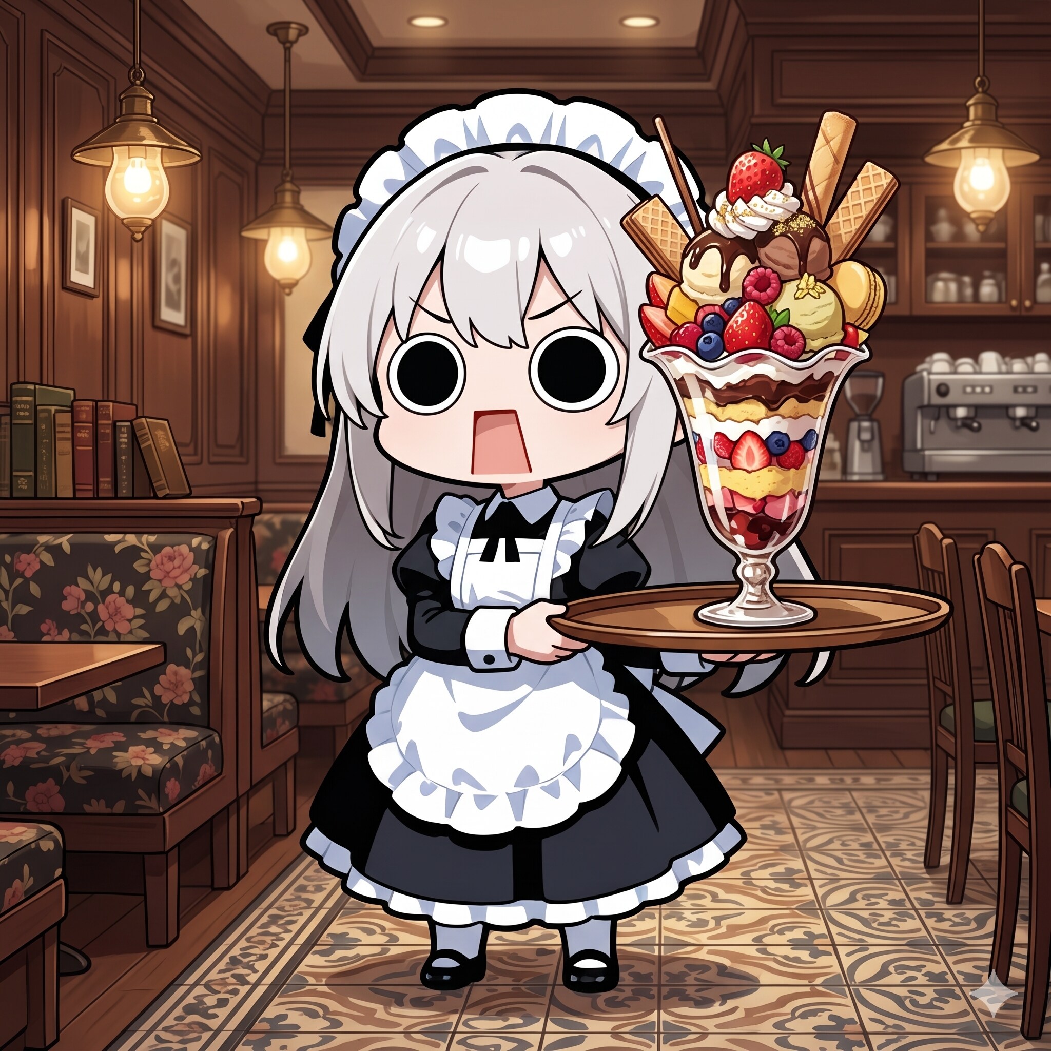 パフェを運ぶえらいこっちゃ嬢