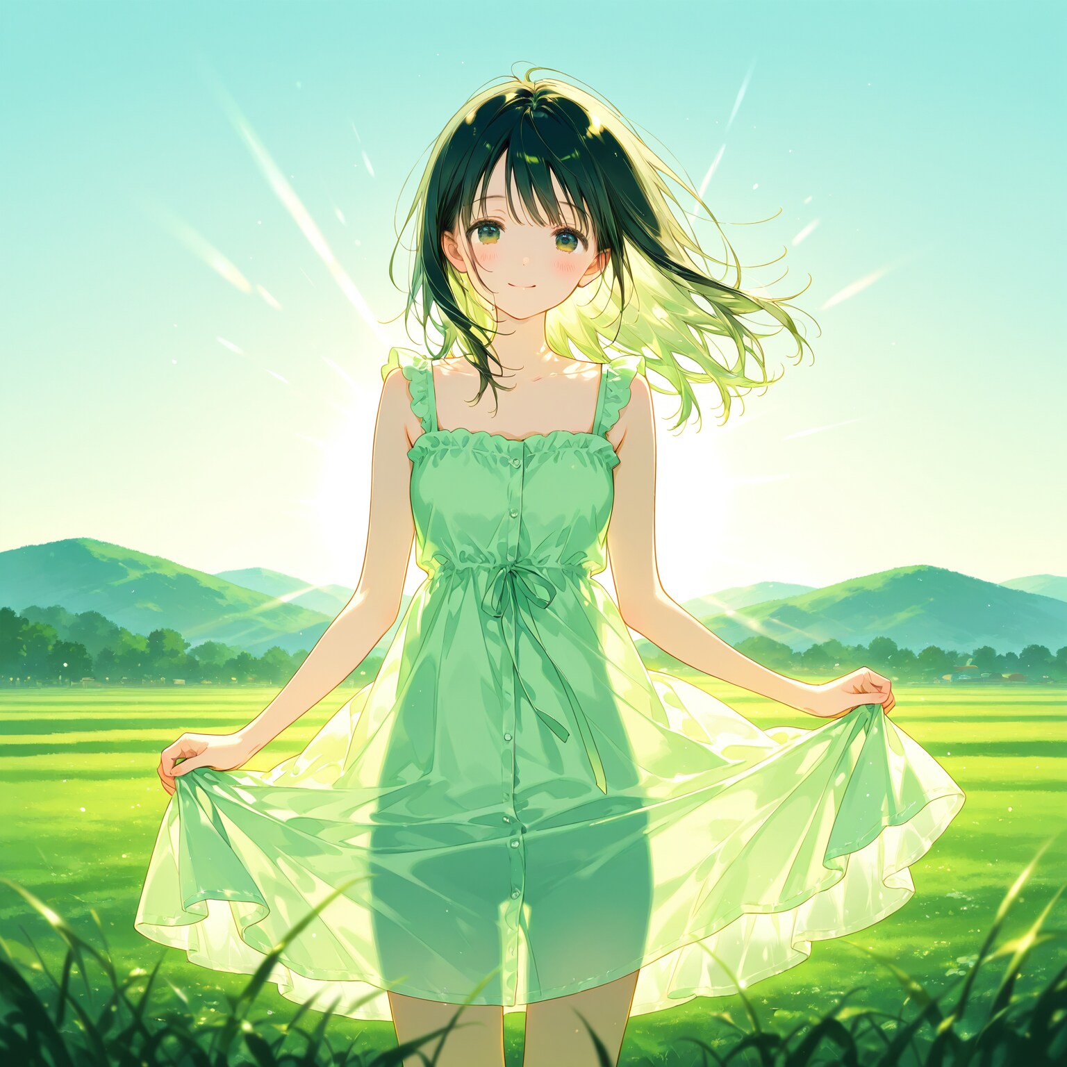 草原の少女 | の人気AIイラスト・グラビア
