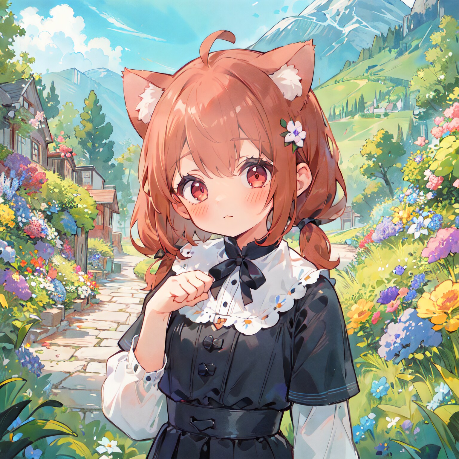 ネコミミおさげちゃん