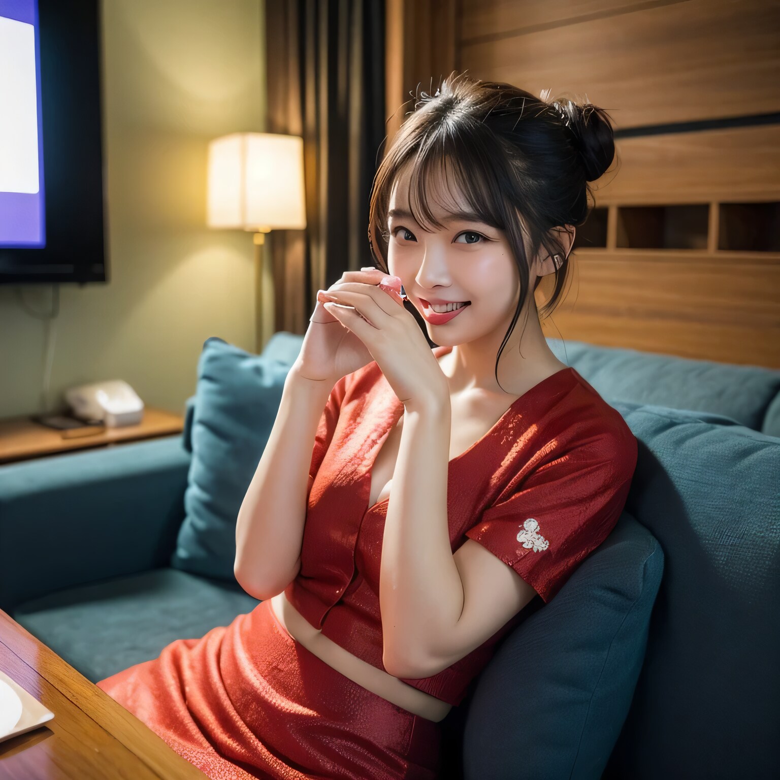 黒髪ロングで中華服の美女１２ | の人気AIイラスト・グラビア