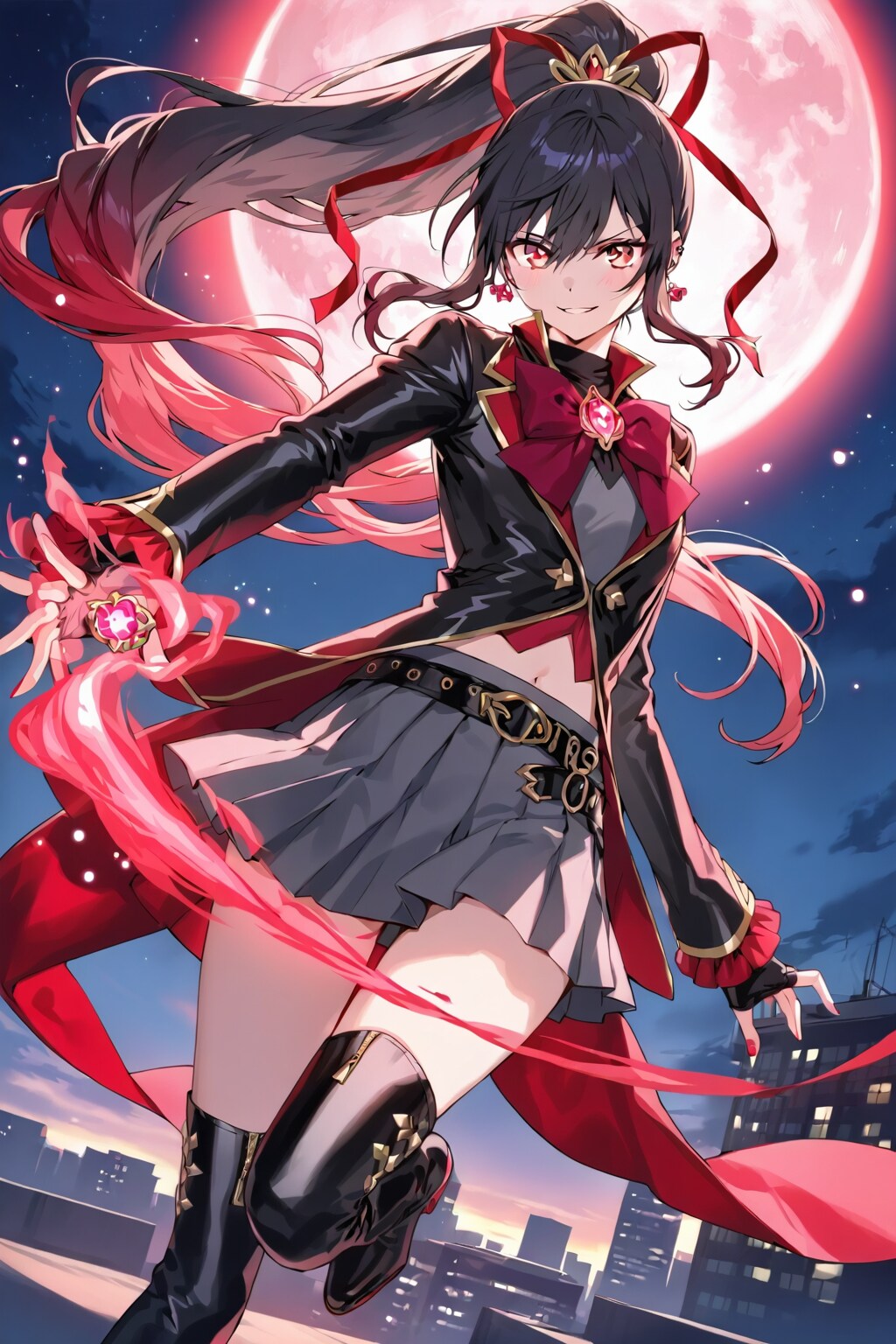 紅月と魔法少女 | の人気AIイラスト・グラビア