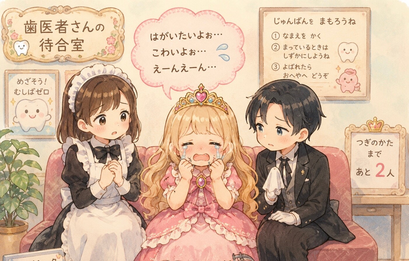 おひめさま、はいしゃさんにいく