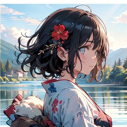 湖畔の君 | の人気AIイラスト・グラビア