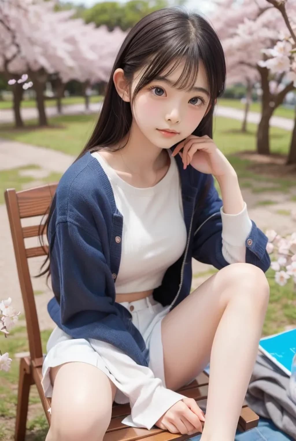 桜の下で