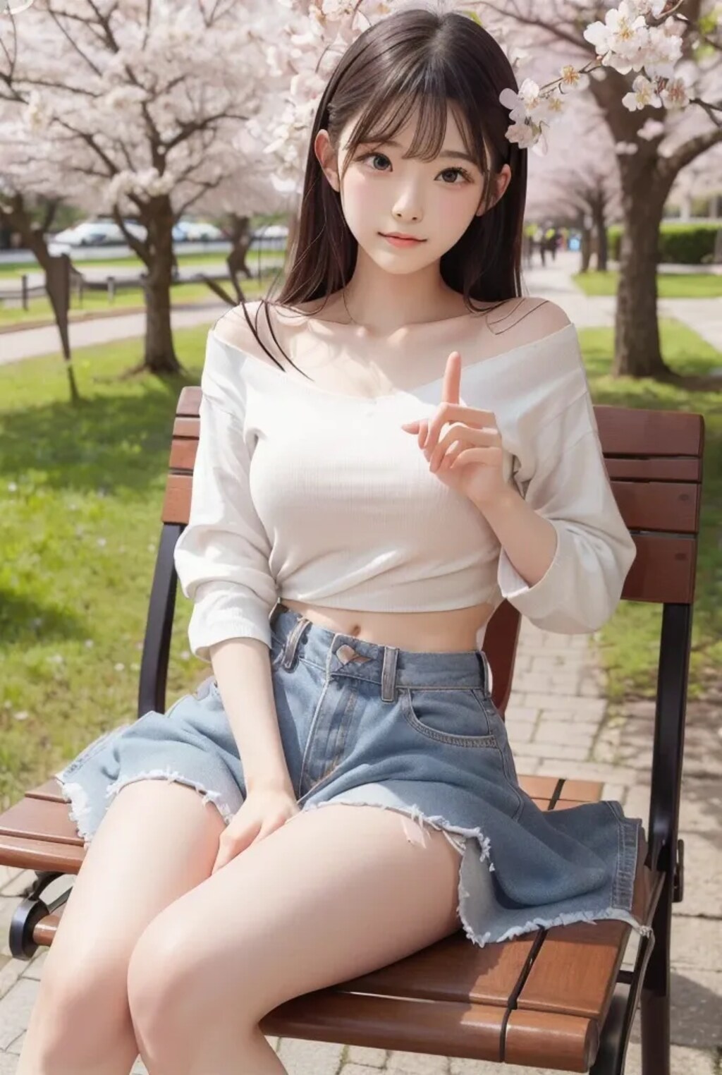 桜の下で