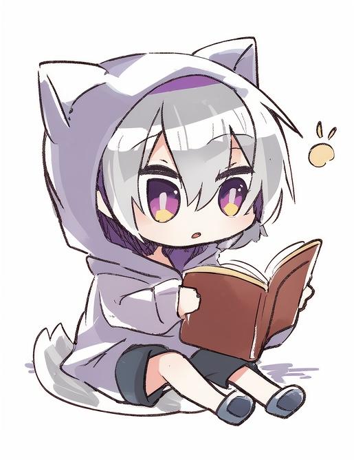 本を読むパーカーくん