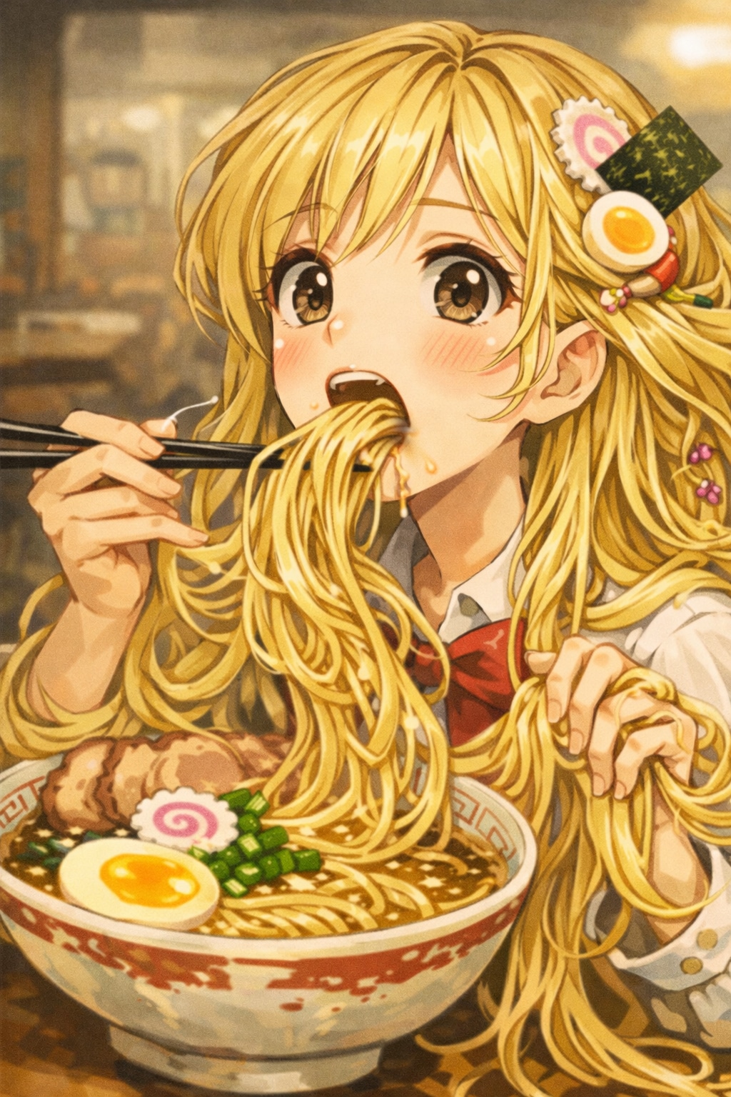 聡明期のAIラーメン作画