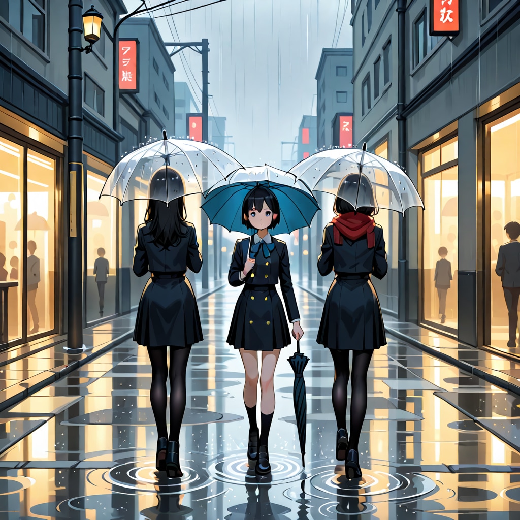 雨の夜道