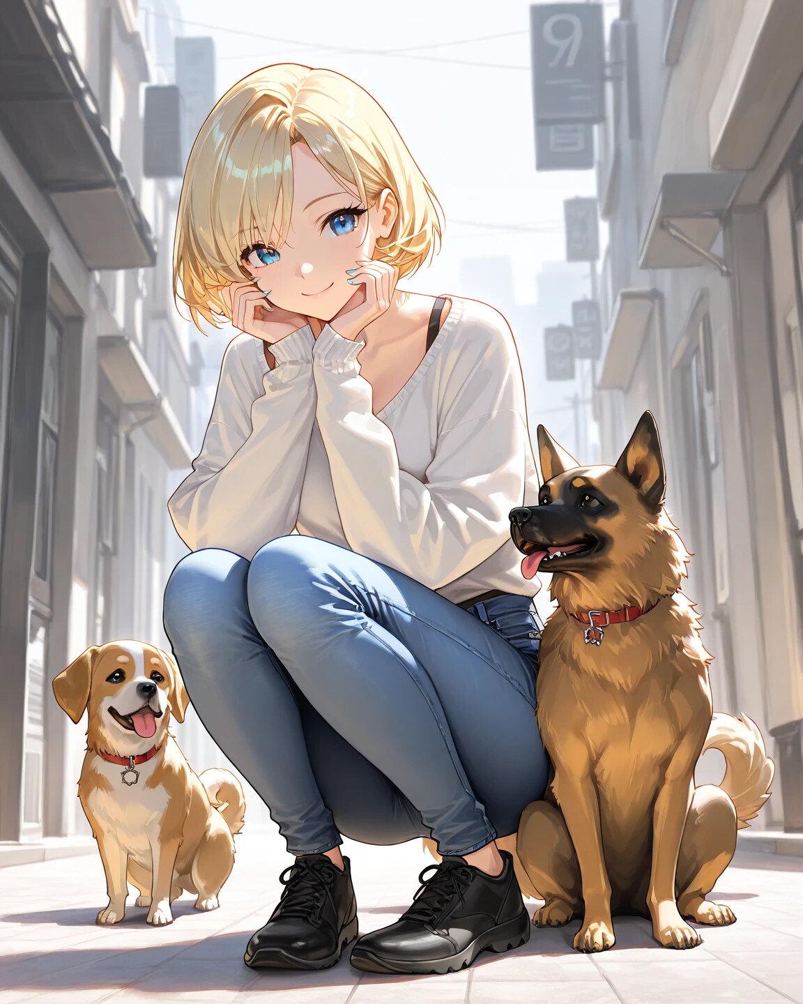 犬好きなお姉さん