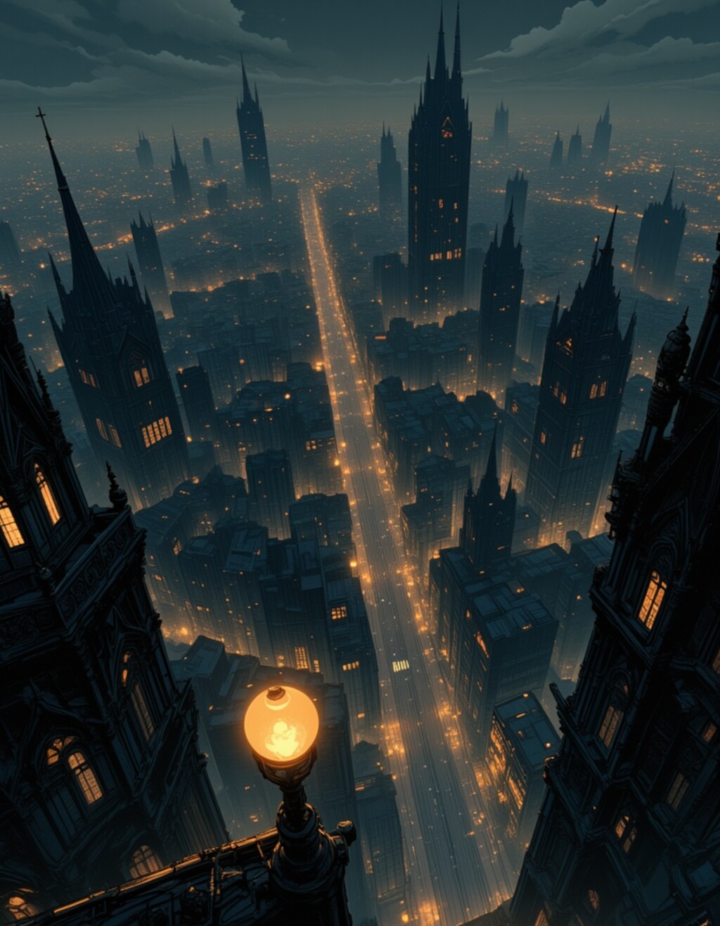 ゴシックな夜の街