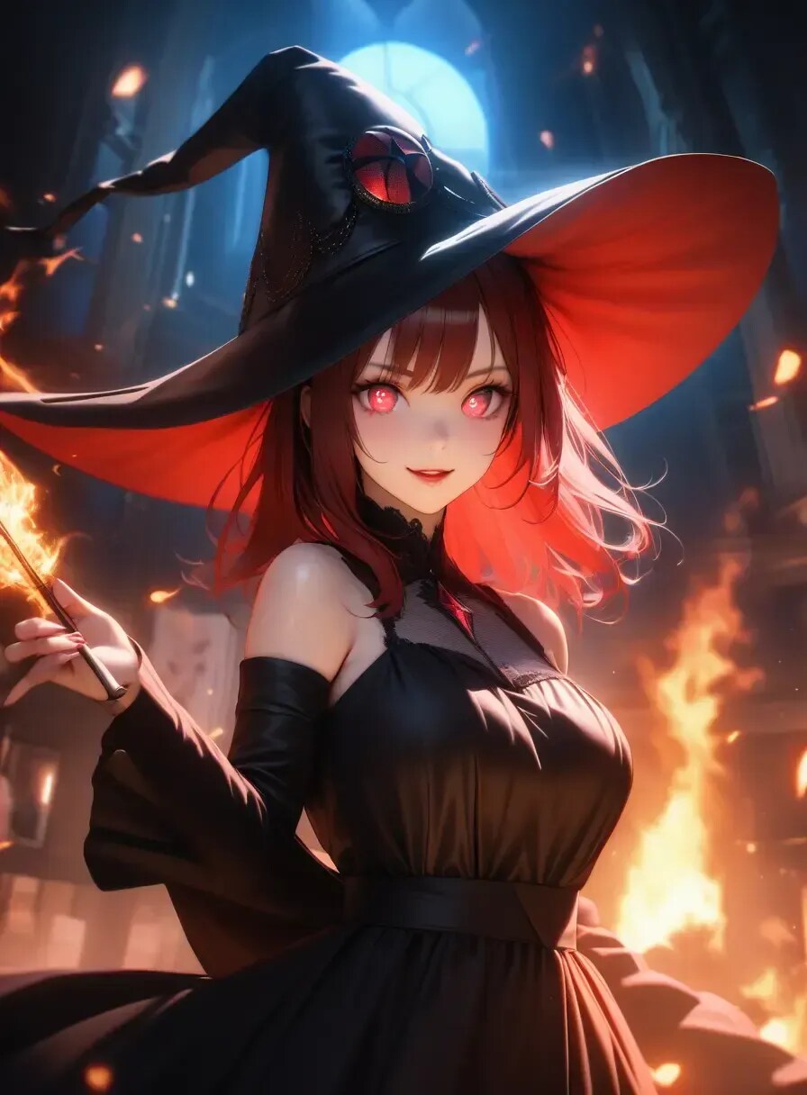 ウィッチ赤 | の人気AIイラスト・グラビア