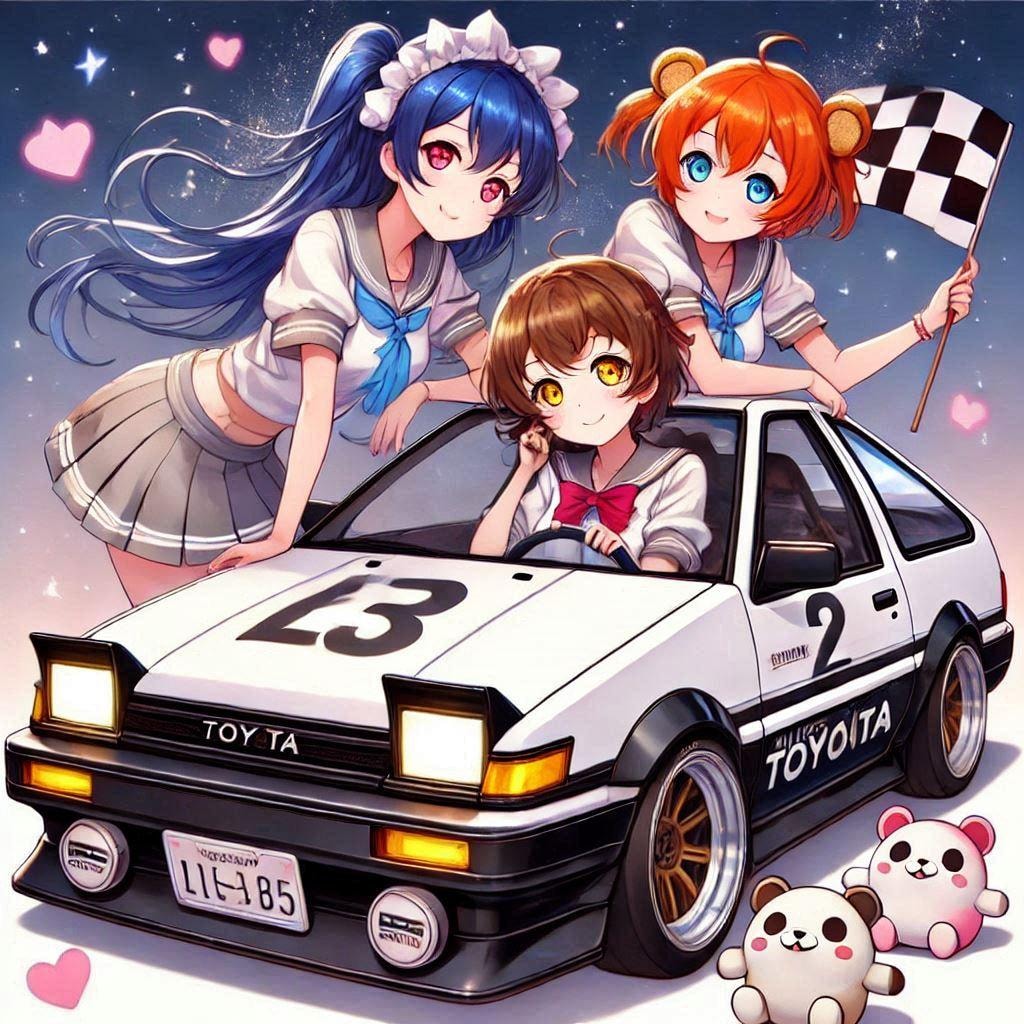 ラブライブキャラとパンダトレノ