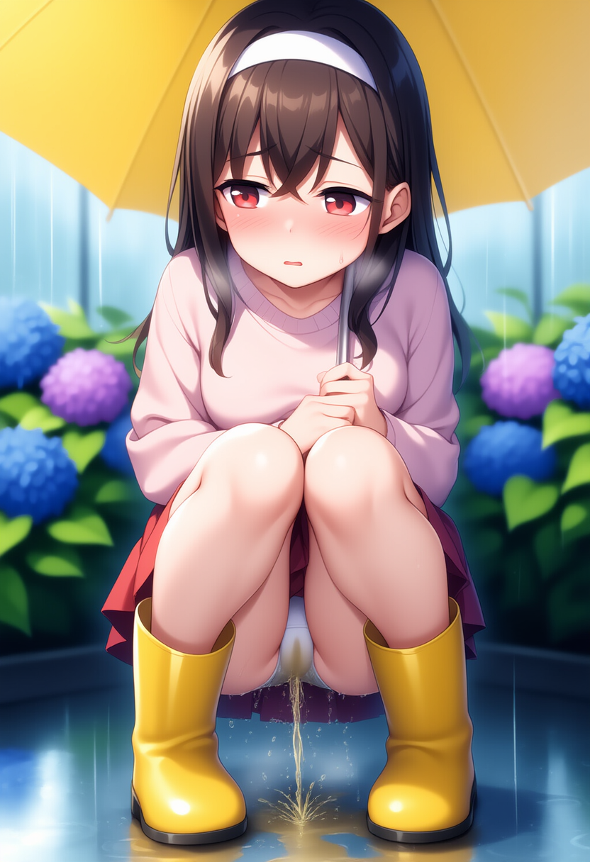 雨の日のおもらしプレイ