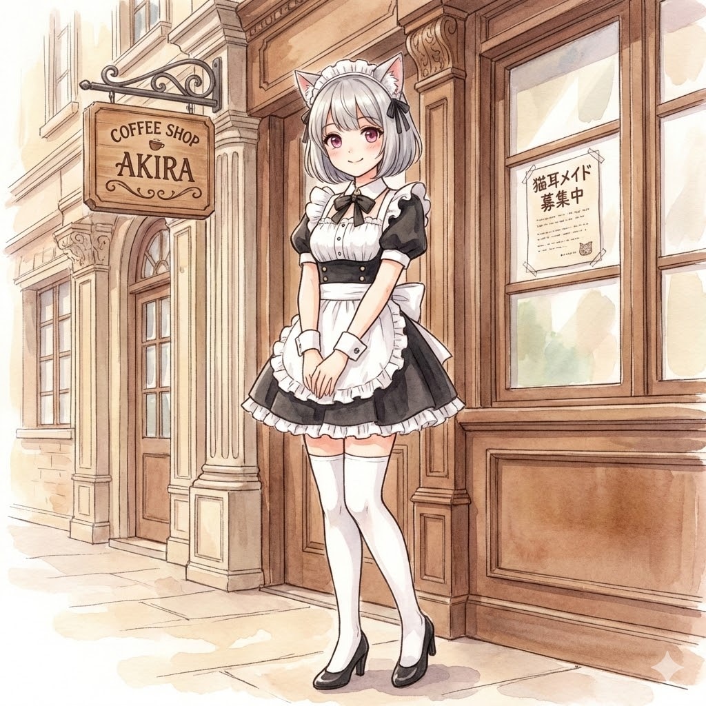 コーヒーショップ始めました🍵猫耳メイド募集中 | の人気AIイラスト・グラビア