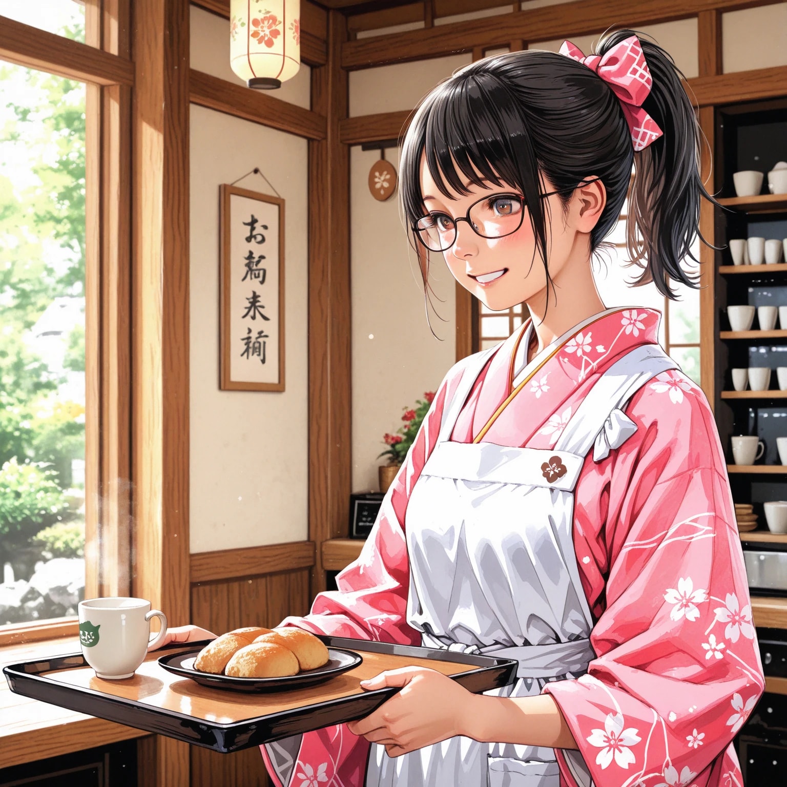 和風カフェの眼鏡さん