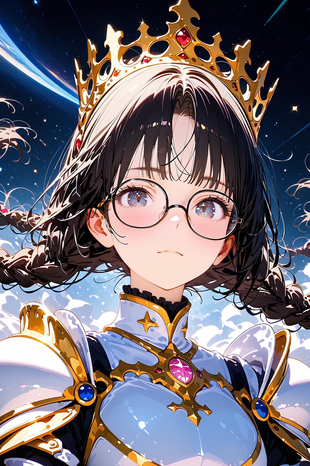 黒髪眼鏡三つ編み姫騎士