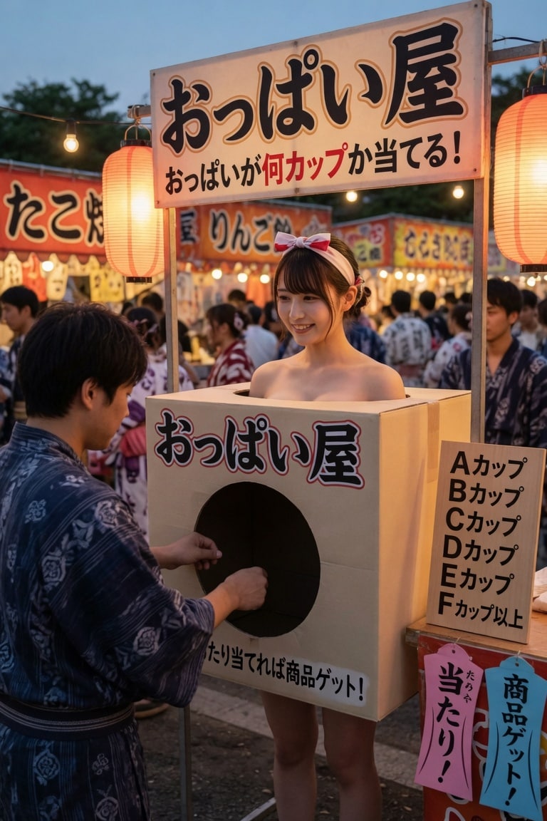 夏祭りの屋台（おっぱい屋）