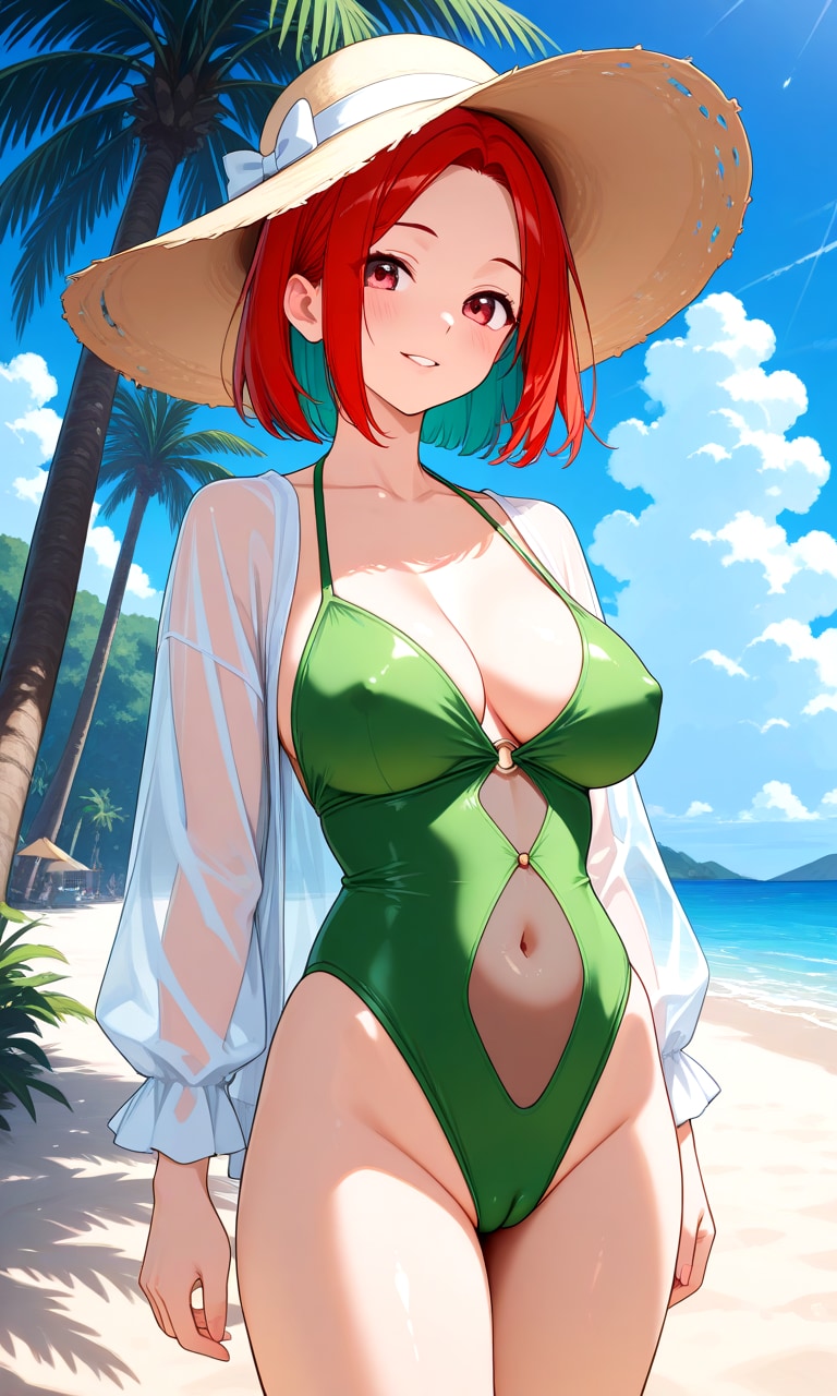Re.緑水着のお姉さん