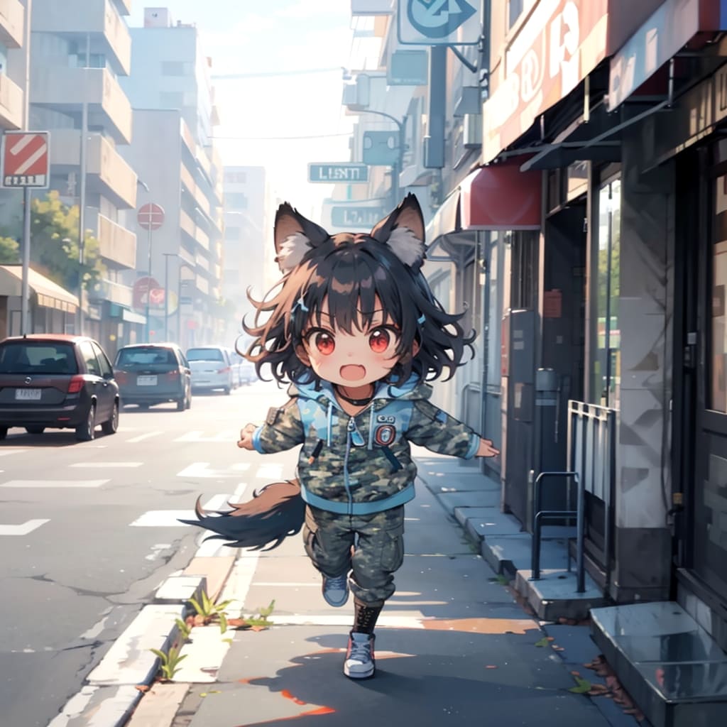 平和な街中でカモフラはあぶないんじゃなかろうか | の人気AIイラスト・グラビア