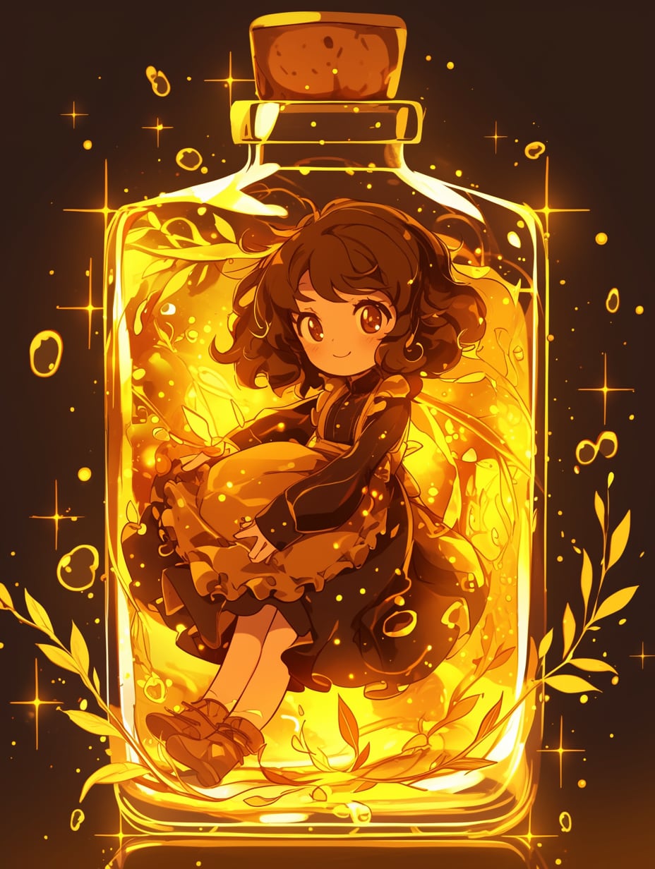 「瓶詰の少女」黄75 | の人気AIイラスト・グラビア