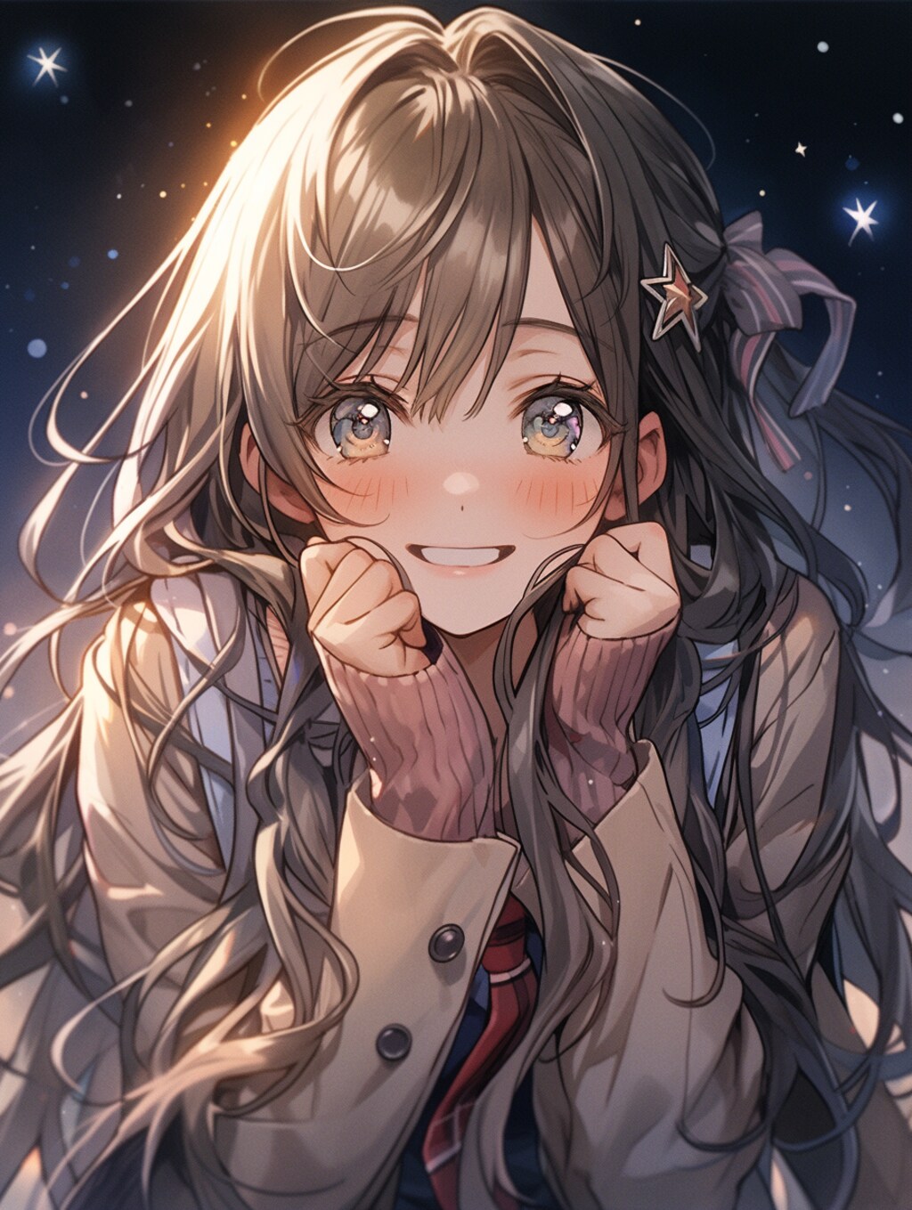 星空と女の子 Starry Sky and Girl